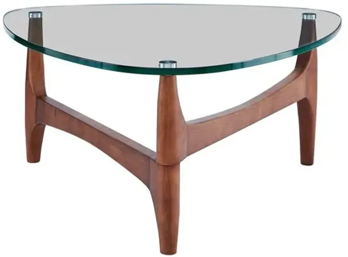 Tillie 35" Coffee Table - Walnut - Clear