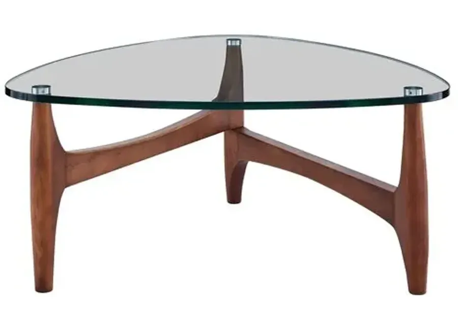 Tillie 35" Coffee Table - Walnut - Clear