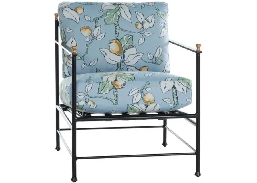 Frances Outdoor Lounge Chair - Lemons - Blue