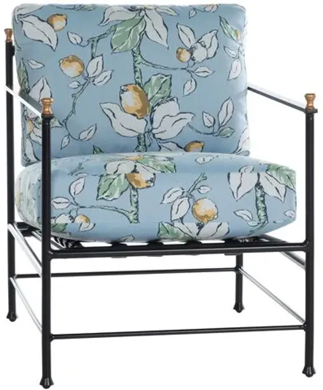 Frances Outdoor Lounge Chair - Lemons - Blue