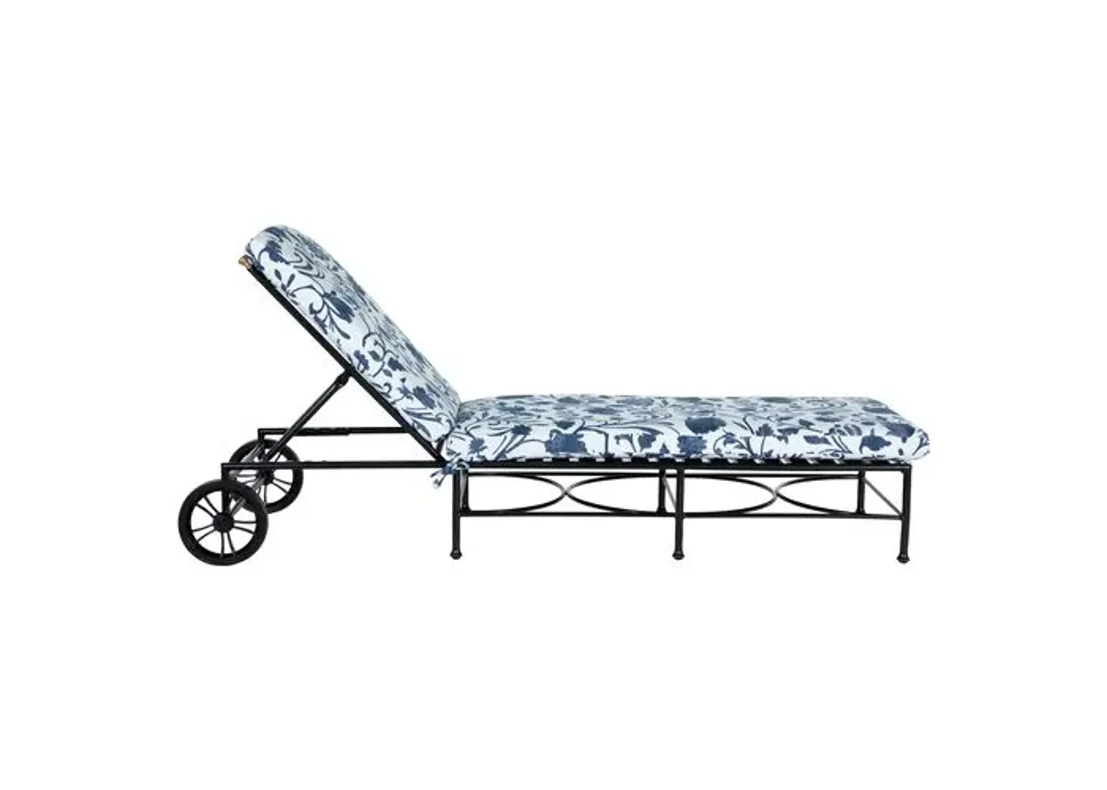 Frances Outdoor Chaise - Indigo Dolce Floral - Black - Comfortable, Sturdy, Stylish