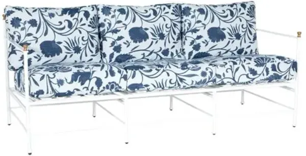 Frances White Outdoor Sofa - Indigo Dolce Floral