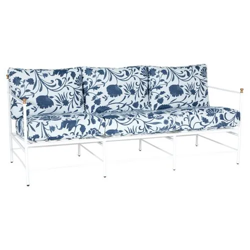 Frances White Outdoor Sofa - Indigo Dolce Floral