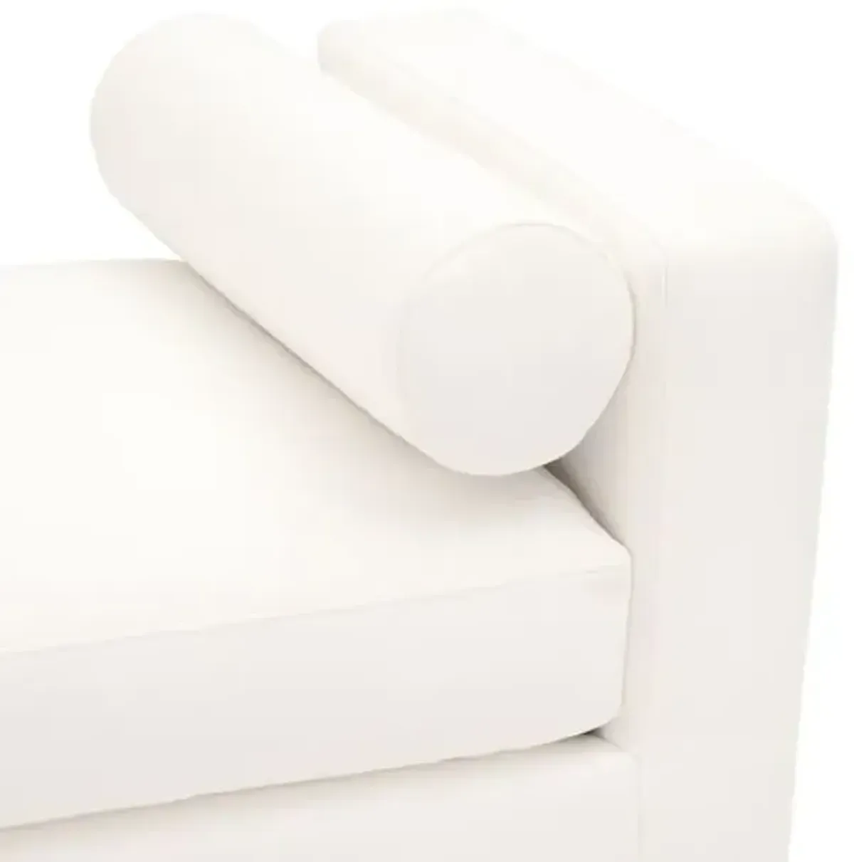 Ryan Plinth-Base Upholstered Bench - Pearl Performance - White