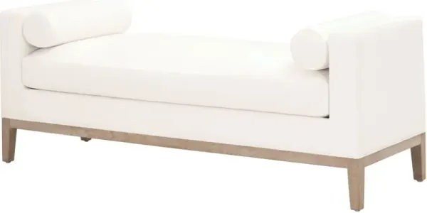 Ryan Plinth-Base Upholstered Bench, Pearl Performance