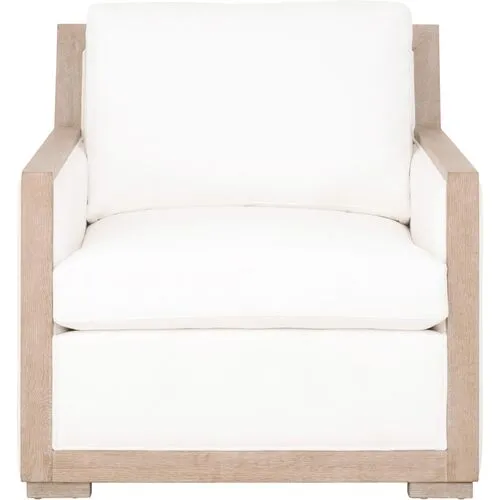 Milly Wood-Trim Chair - Pearl Performance - White