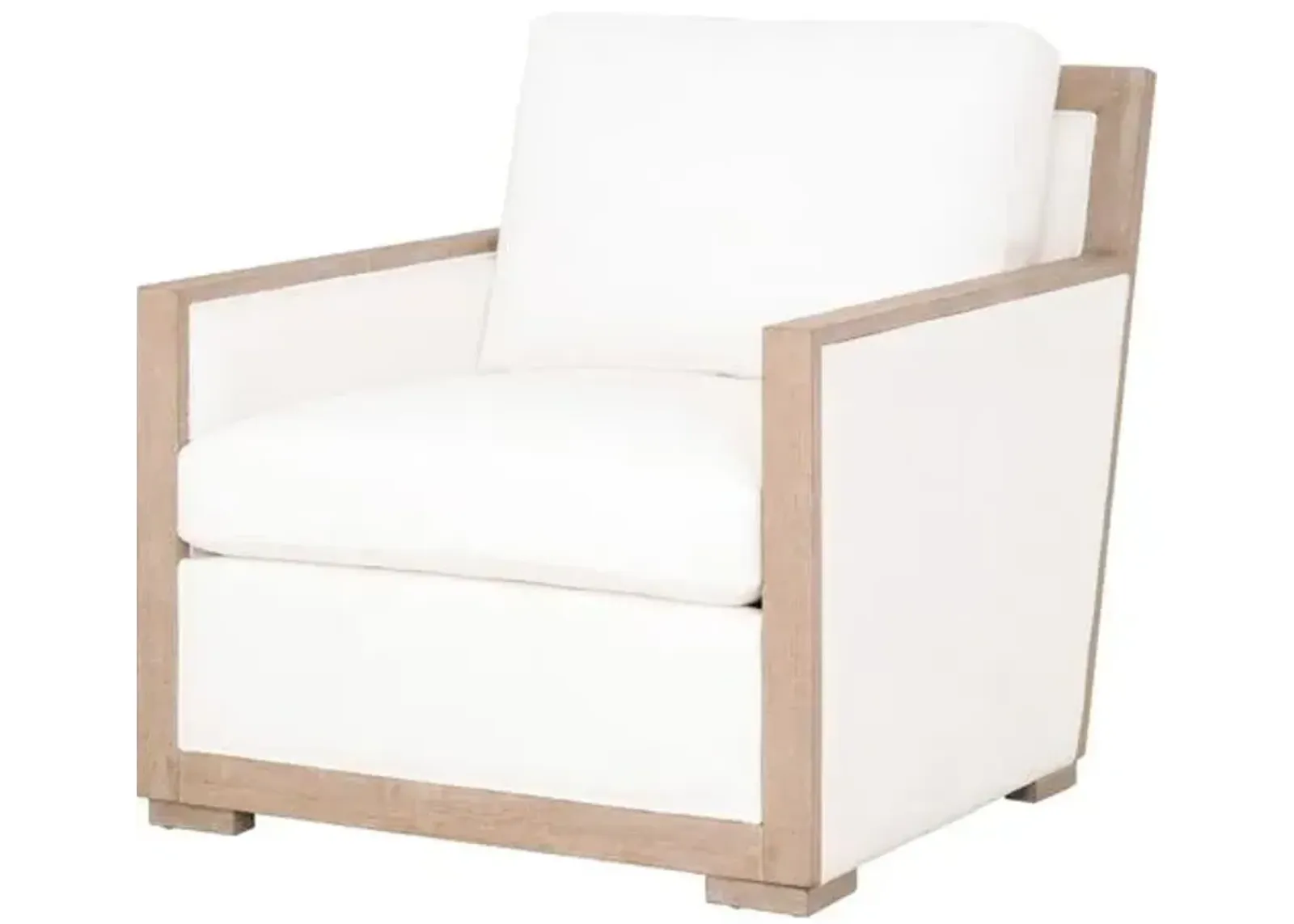 Milly Wood-Trim Chair - Pearl Performance - White