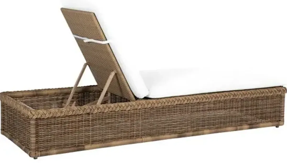 Emilia Raffia Outdoor Chaise - White - Comfortable, Sturdy, Stylish