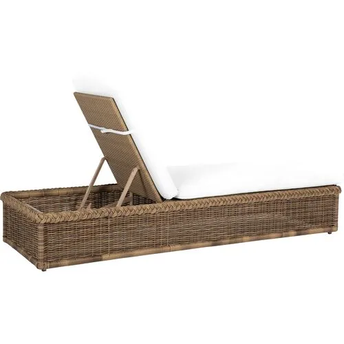 Emilia Raffia Outdoor Chaise - White - Comfortable, Sturdy, Stylish