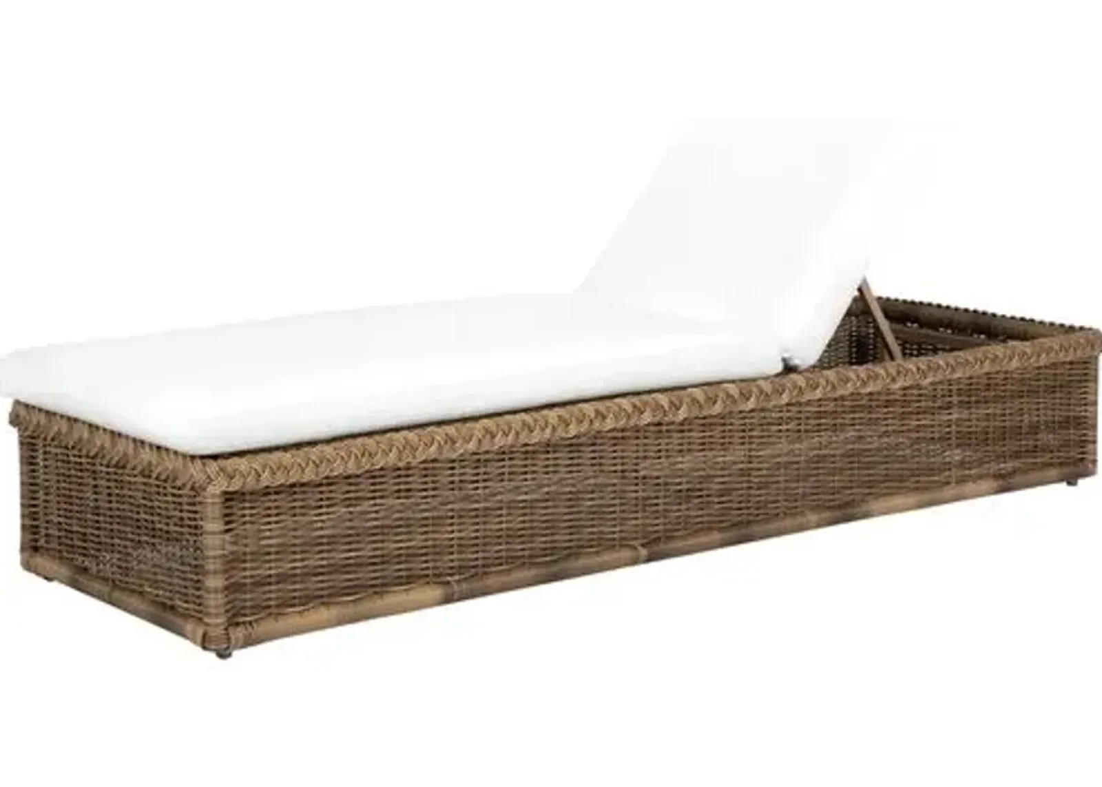 Emilia Raffia Outdoor Chaise - White - Comfortable, Sturdy, Stylish