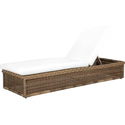 Emilia Raffia Outdoor Chaise - White - Comfortable, Sturdy, Stylish