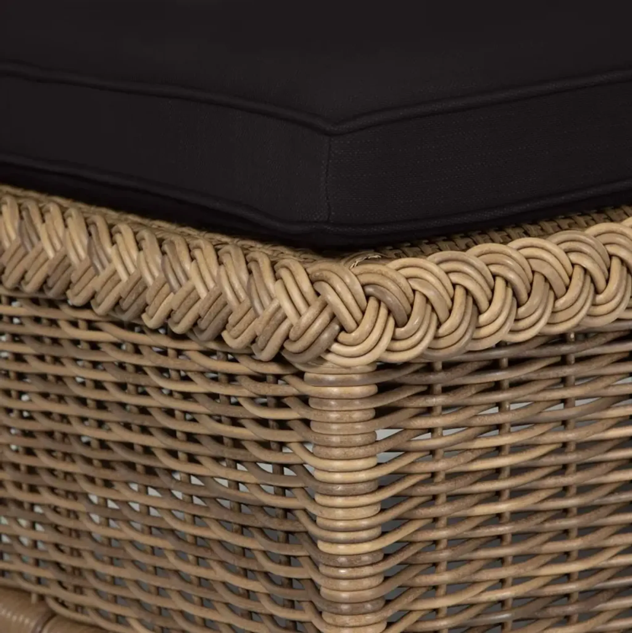Emilia Raffia Chaise, Black | Furniture.com