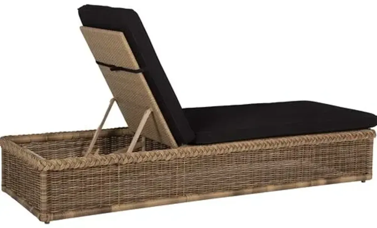 Emilia Raffia Outdoor Chaise - Black - Comfortable, Sturdy, Stylish