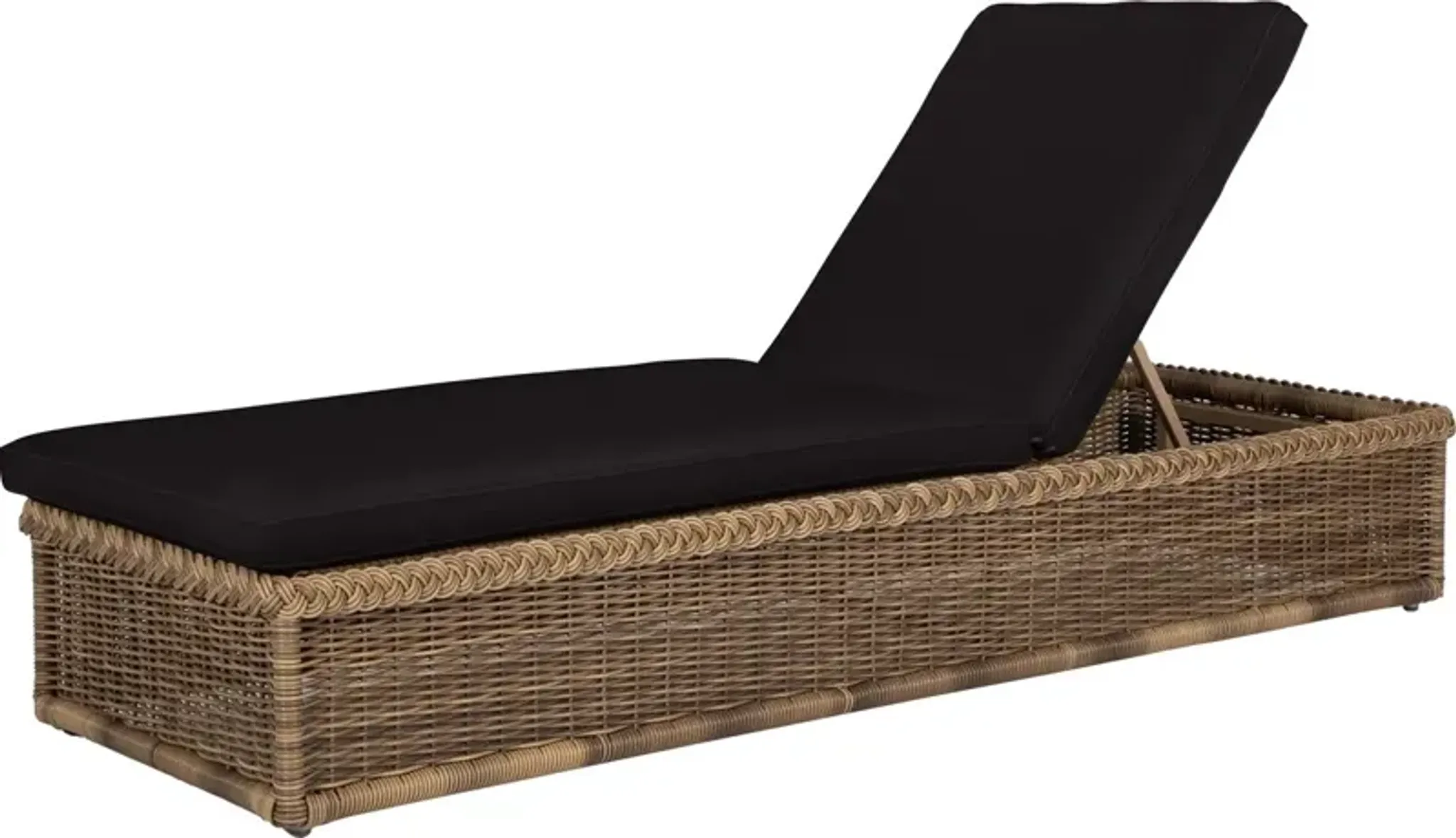 Emilia Raffia Chaise, Black | Furniture.com