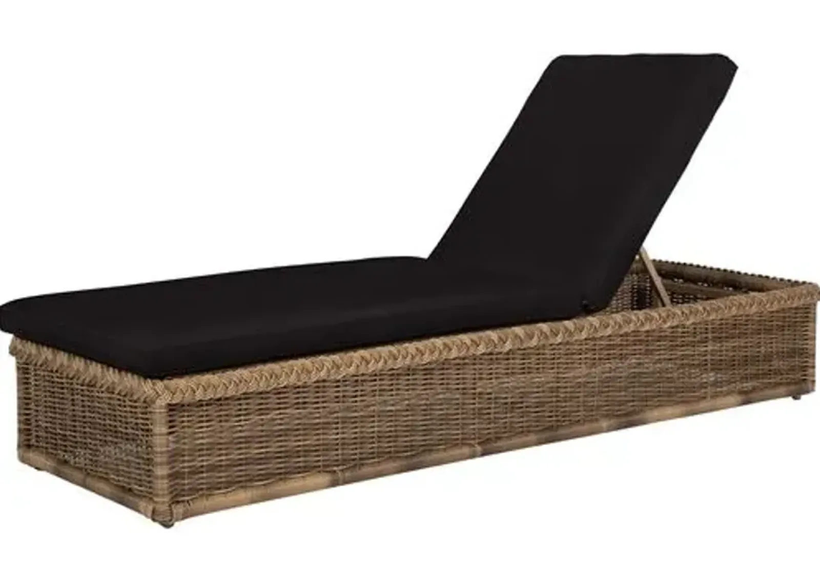 Emilia Raffia Outdoor Chaise - Black - Comfortable, Sturdy, Stylish