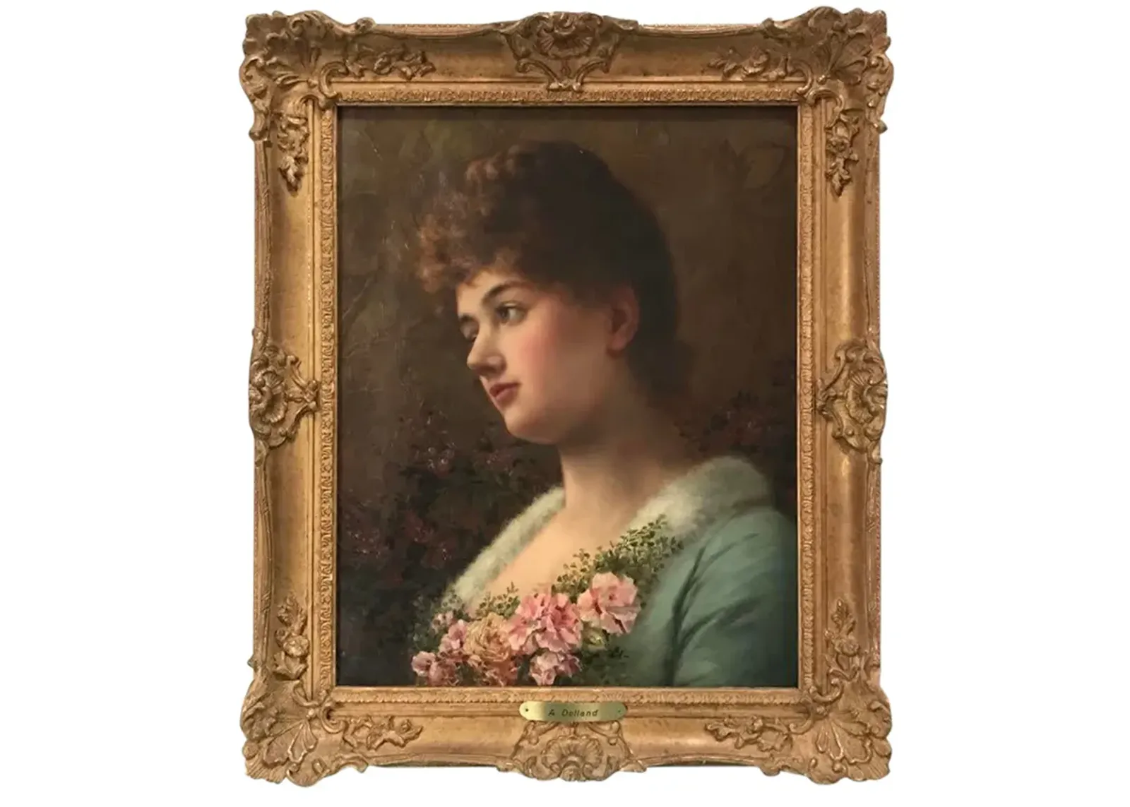 English Portrait of a Woman by W.Dolland - Antiquarian Art Company - Black