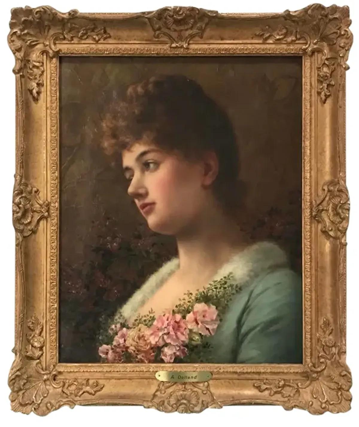 English Portrait of a Woman by W.Dolland - Antiquarian Art Company - Black