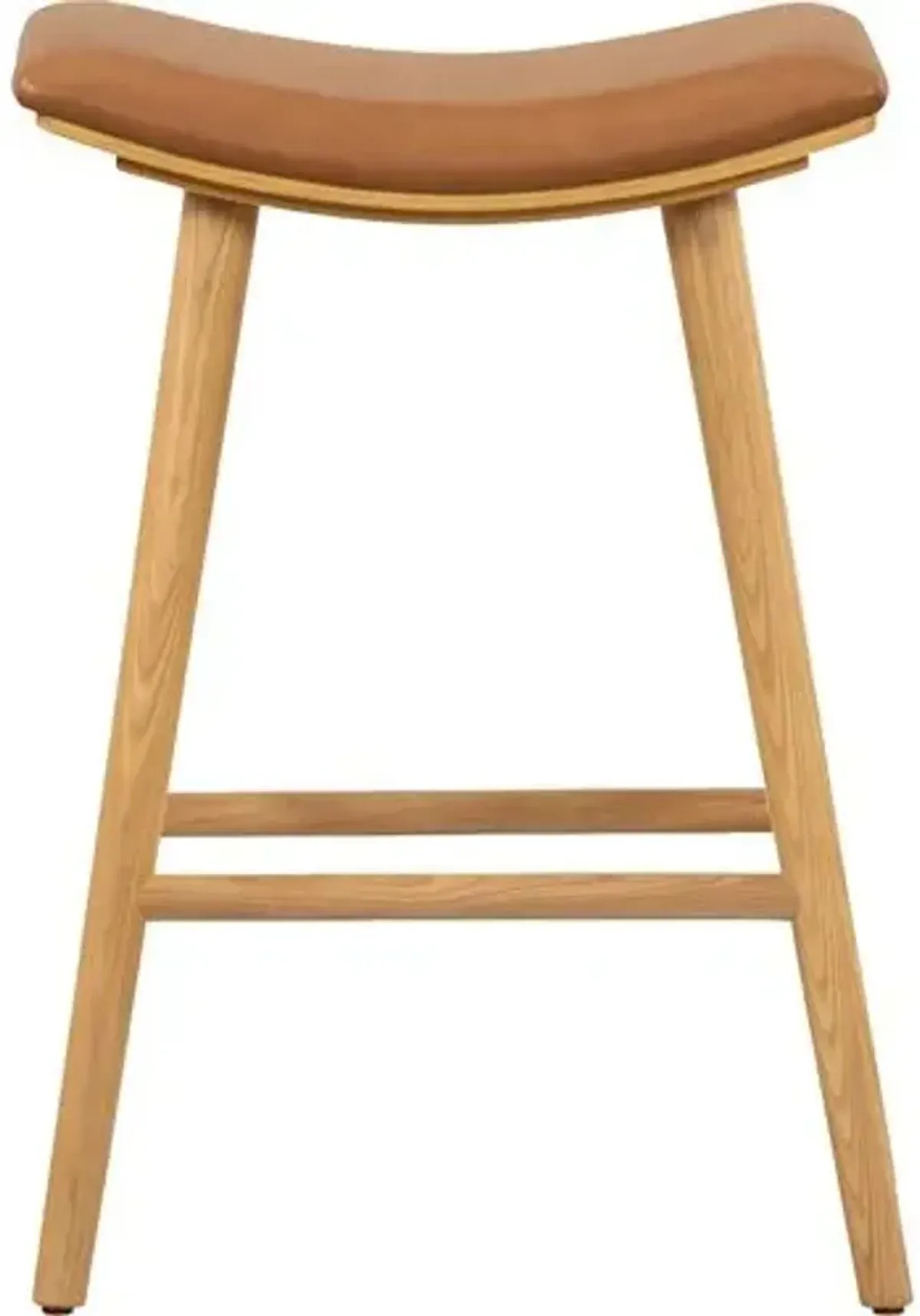 Hue Leather Counter Stool - Natural/Butterscotch