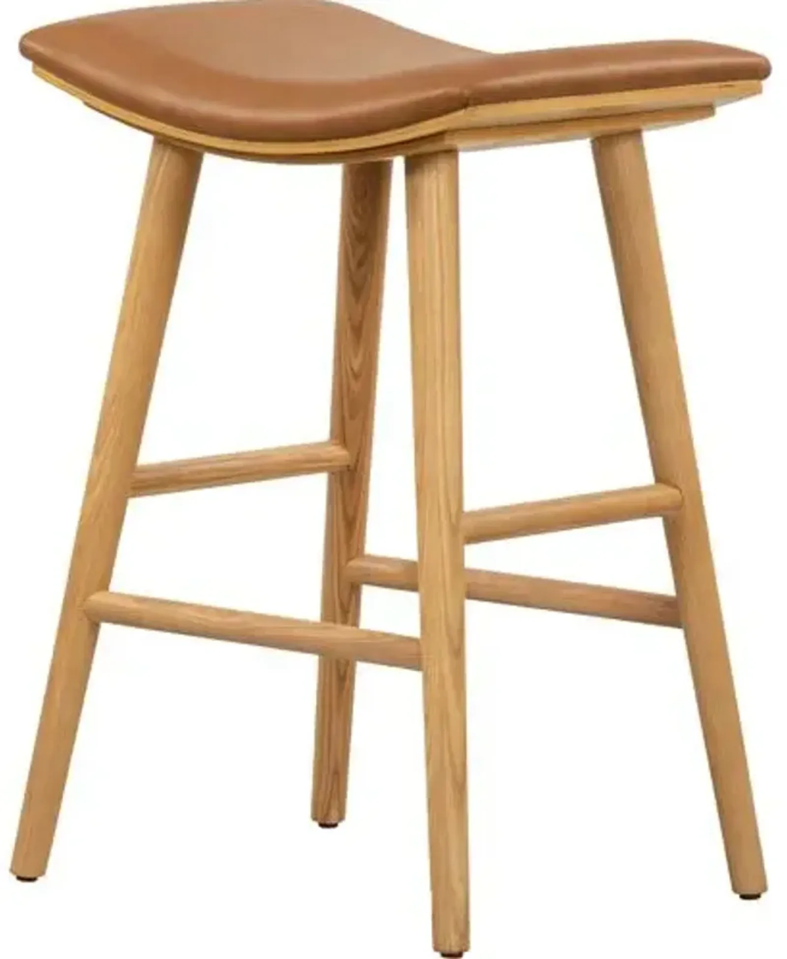 Hue Leather Counter Stool - Natural/Butterscotch