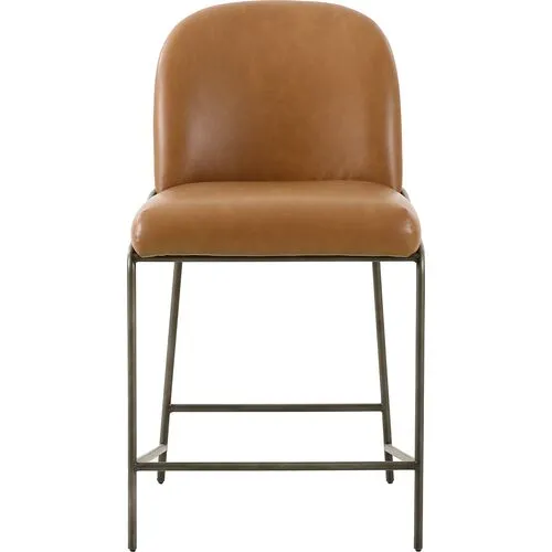 Anya Leather Counter Stool - Butterscotch