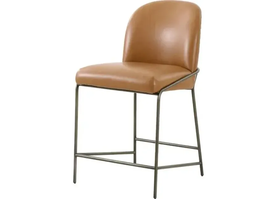 Anya Leather Counter Stool - Butterscotch