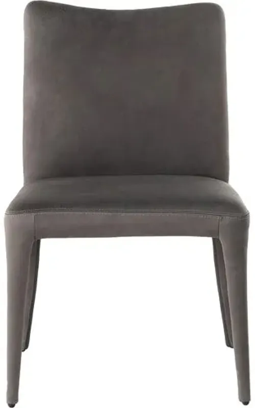 Finn Leather Dining Chair - Graphite - Gray