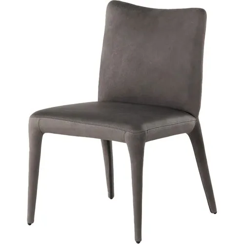 Finn Leather Dining Chair - Graphite - Gray