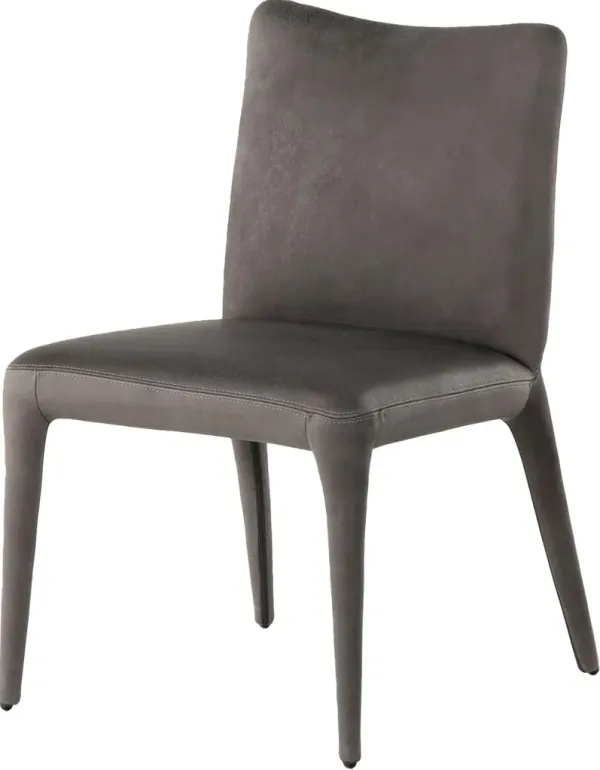 Finn Leather Dining Chair, Graphite