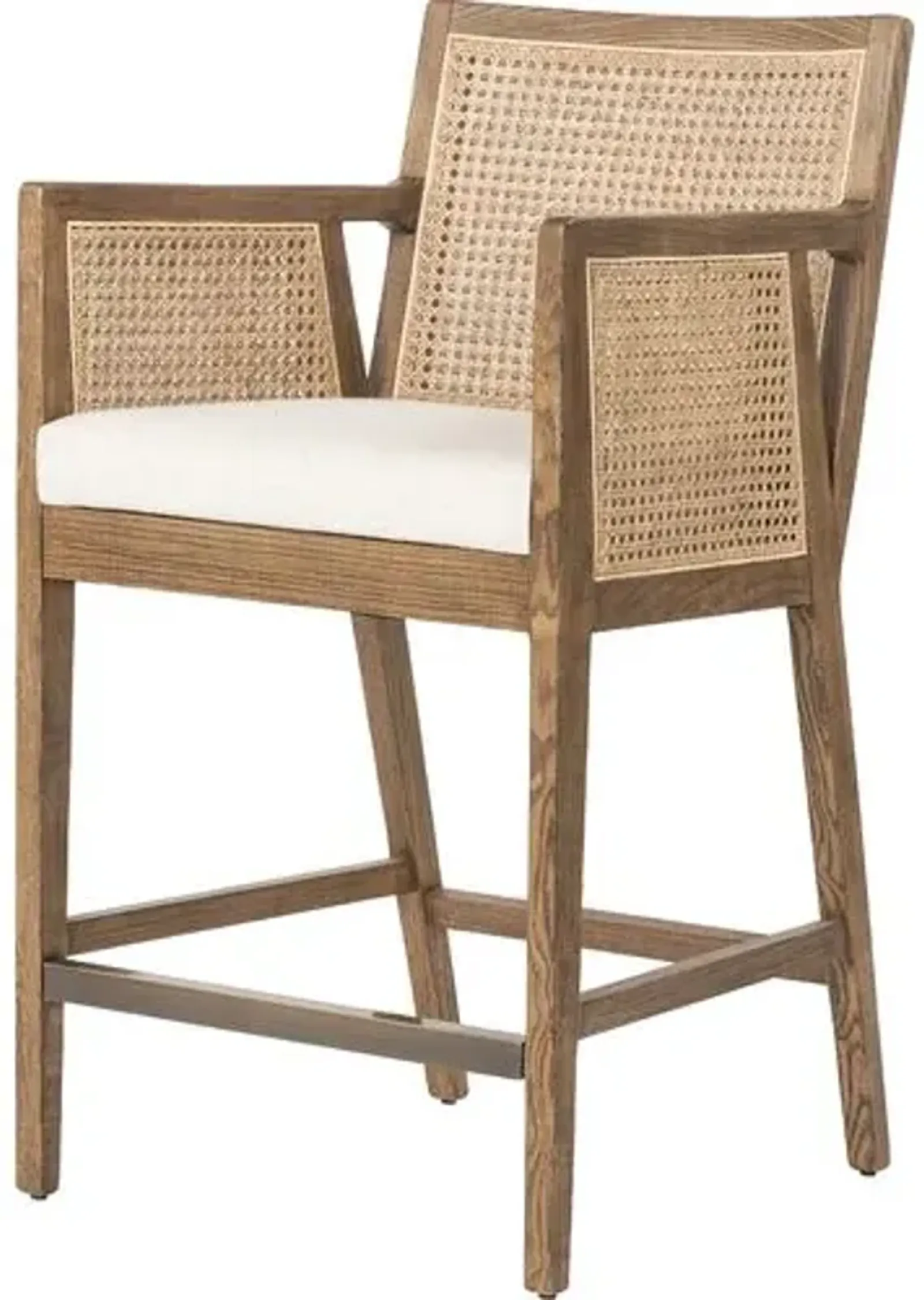 Aimee Cane Counter Stool - Natural/Flax