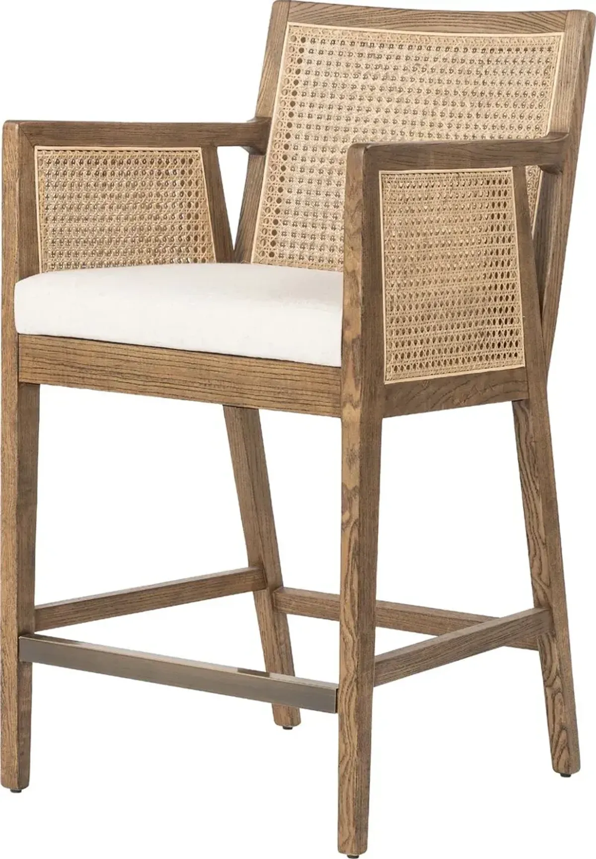Aimee Cane Counter Stool - Natural/Flax