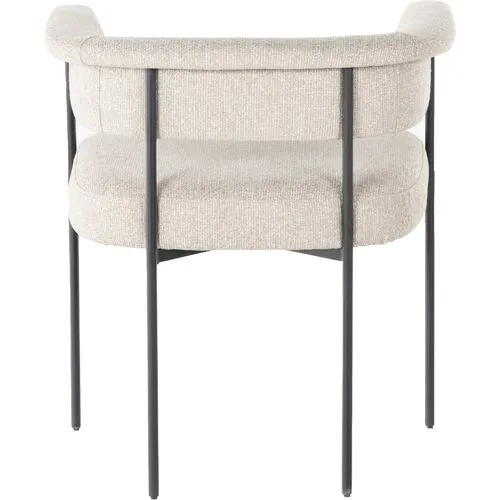 Paulina Dining Chair - Matte Black/Light Camel - Beige