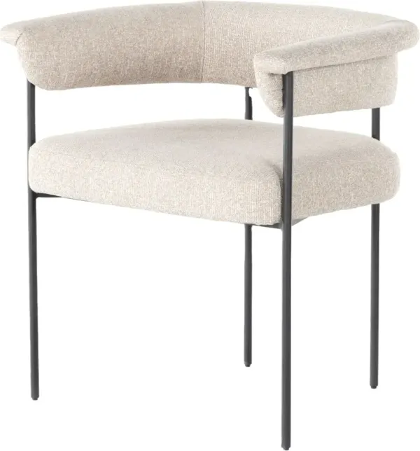 Tate Dining Chair, Matte Black/Light Camel