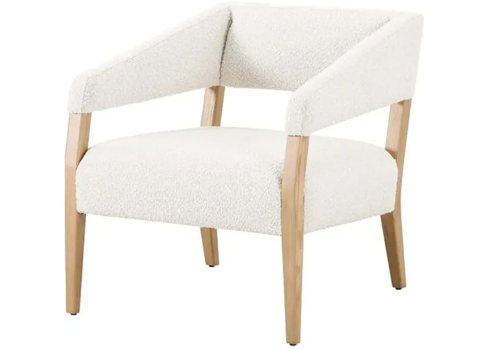 Lion Accent Chair - Natural/Boucle Performance - White, Comfortable, Durable