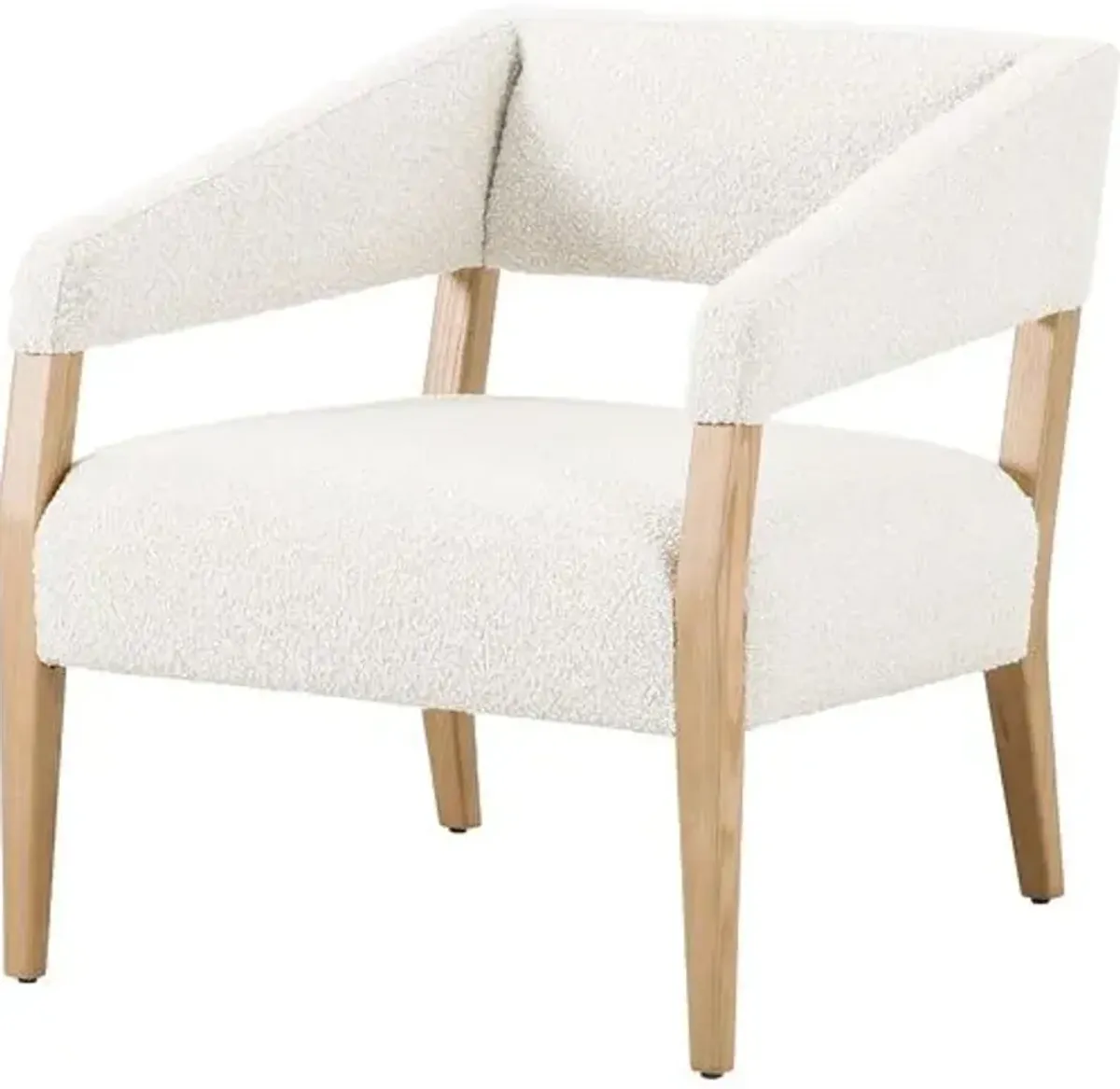 Lion Accent Chair - Natural/Boucle Performance - White, Comfortable, Durable