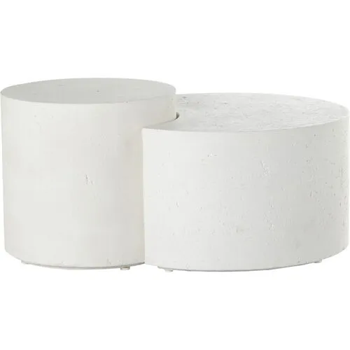 Ariah Nesting Coffee Table - White Concrete