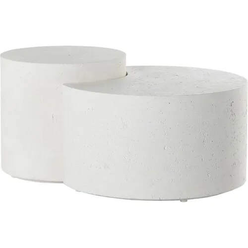 Ariah Nesting Coffee Table - White Concrete