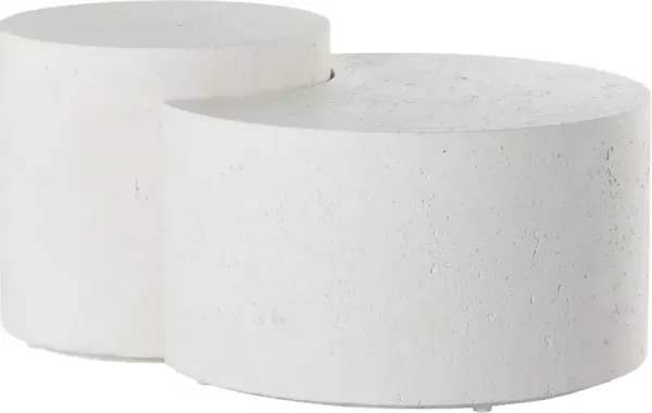 Ariah Nesting Coffee Table, White Concrete