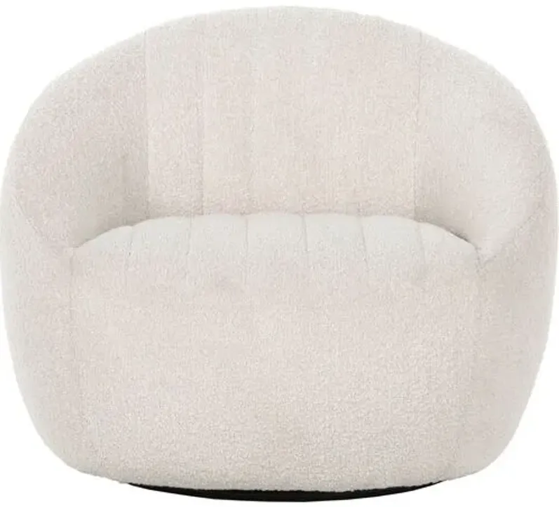 Lilian Performance Boucle Swivel Chair - Natural