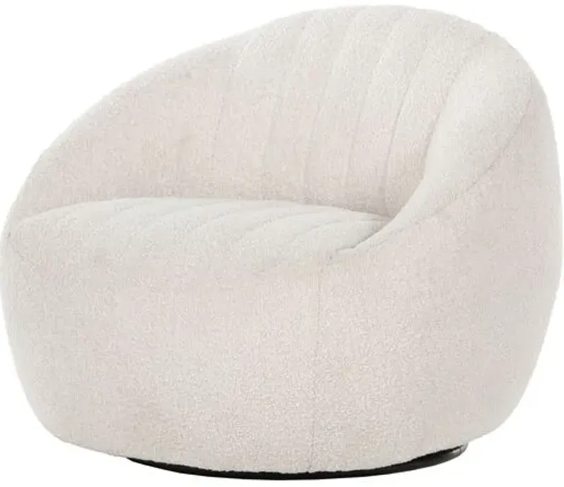 Lilian Performance Boucle Swivel Chair - Natural