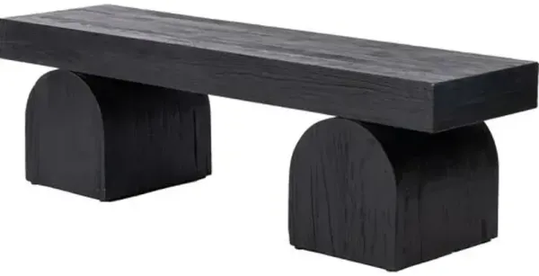 Wyatt Reclaimed Elm Wood Bench - Black