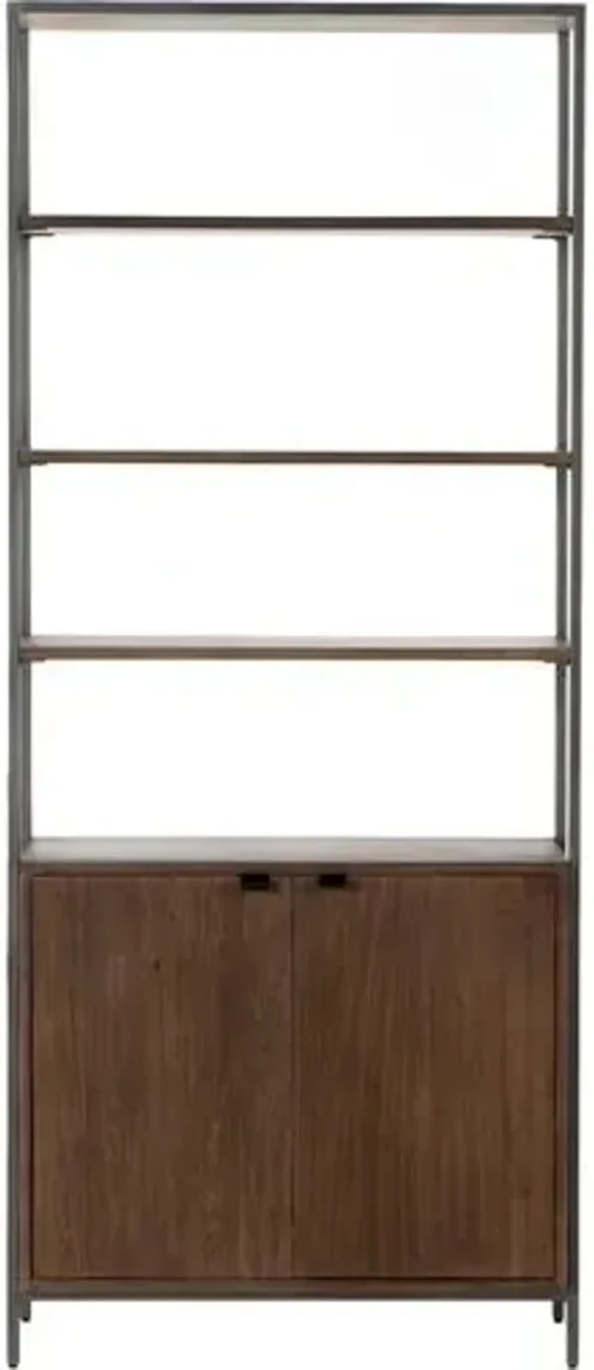 Justina 83" Tall Bookshelf - Iron/Auburn - Brown