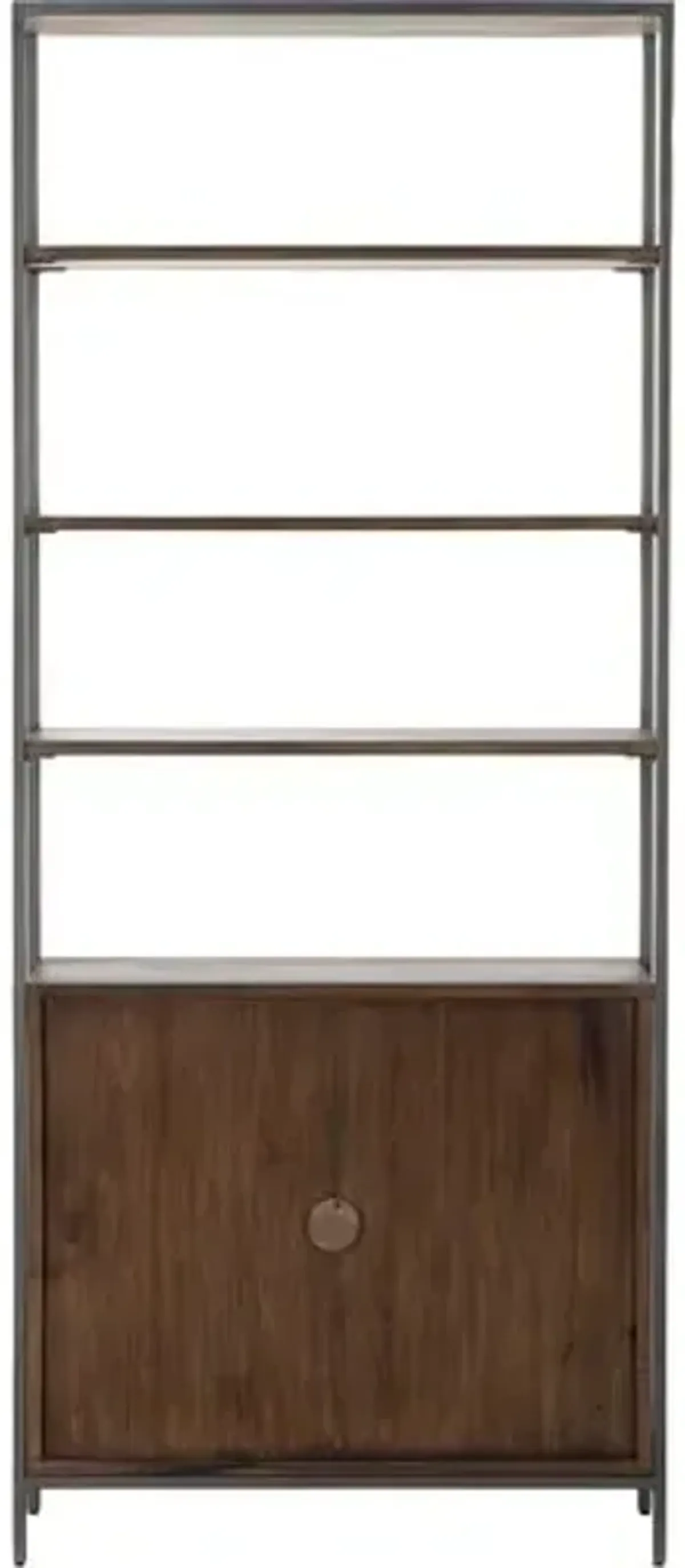 Drew 83" Tall Bookshelf - Iron/Auburn - Brown