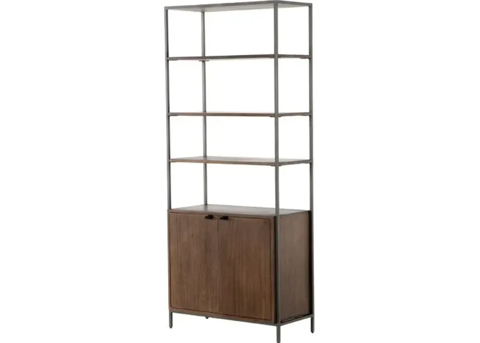 Drew 83" Tall Bookshelf - Iron/Auburn - Brown