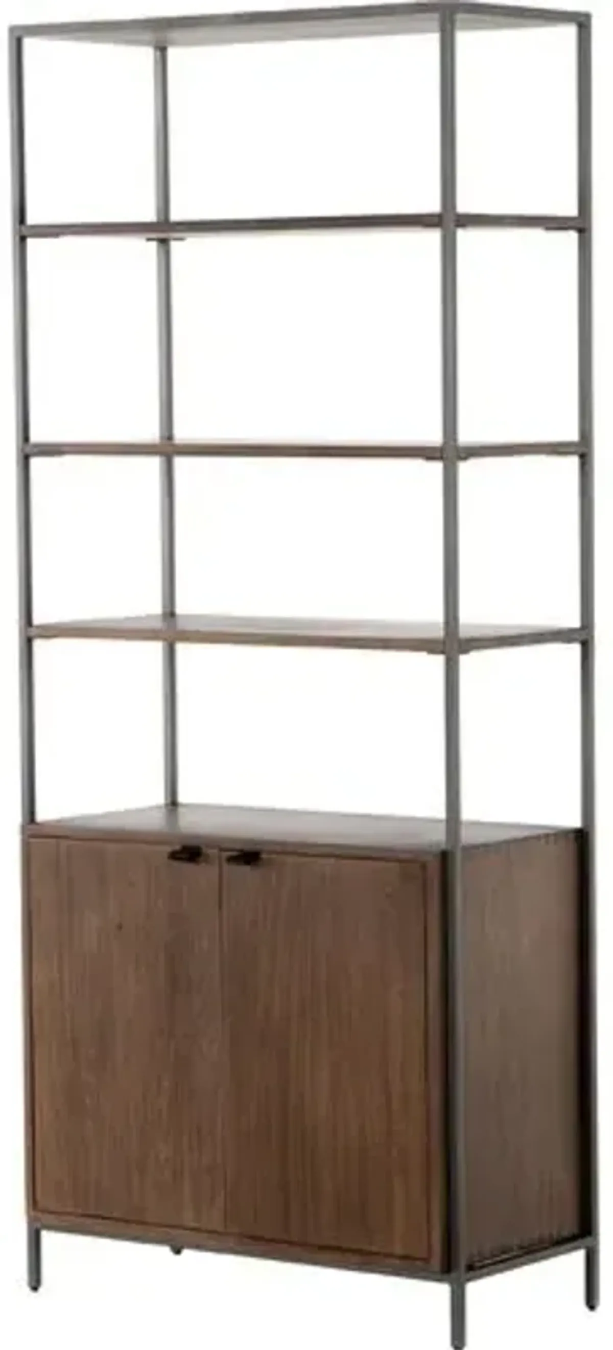 Justina 83" Tall Bookshelf - Iron/Auburn - Brown