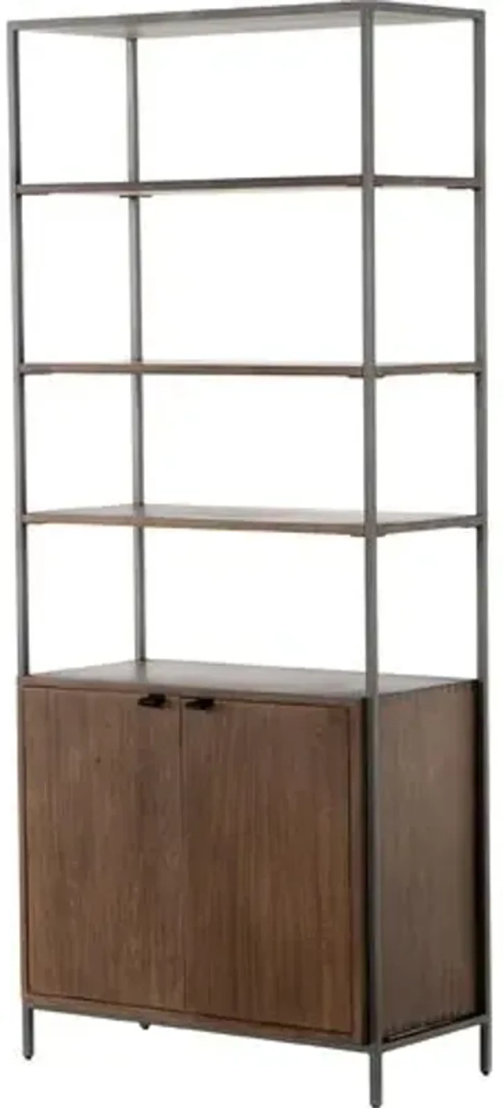 Drew 83" Tall Bookshelf - Iron/Auburn - Brown