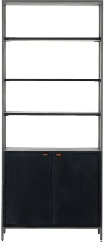 Drew 83" Tall Bookshelf - Iron/Black Wash