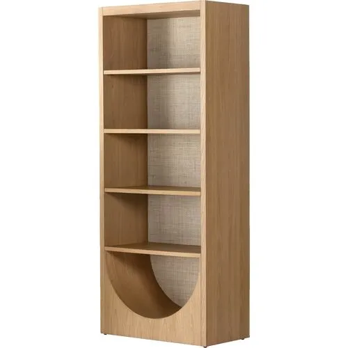 Willa 84"H Cane Bookshelf - Honey Oak - Brown