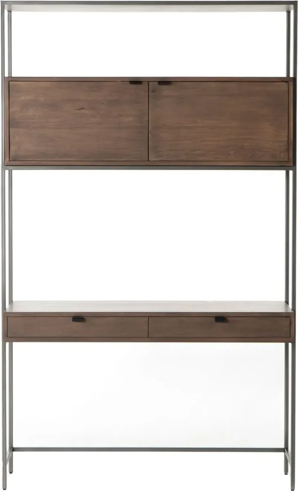 Justina Modular Wall Desk, Iron/Auburn