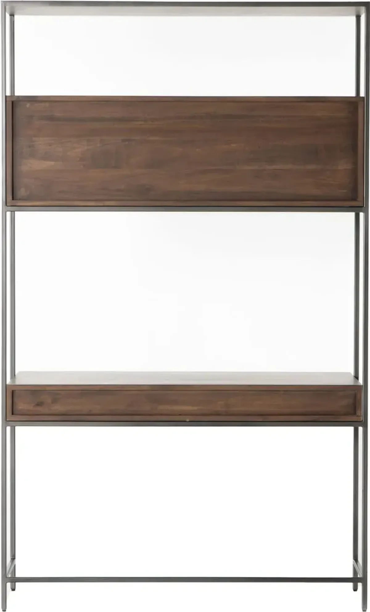 Justina Modular Wall Desk, Iron/Auburn