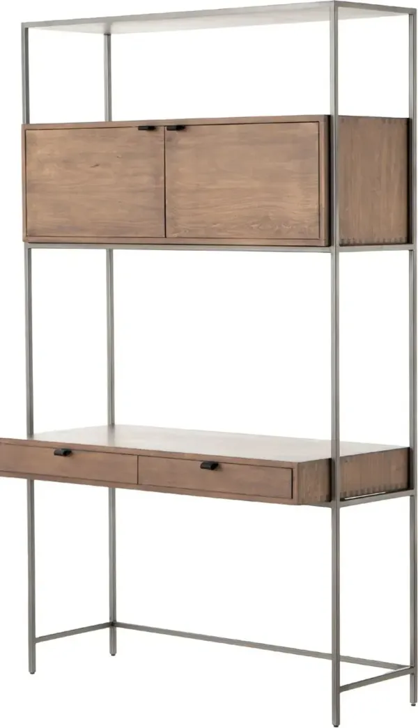 Justina Modular Wall Desk, Iron/Auburn